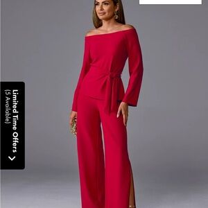 brand new with tags Boston Proper Off-Shoulder Red Jumpsuit